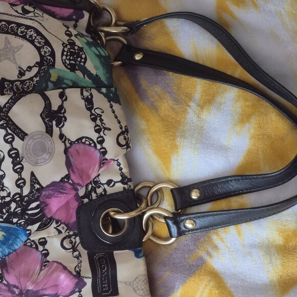 Coach Tote Shoulder Bag A4 B4 Large Bag 0893 13415 Multicolor Butterfly Patt - Picture 2 of 7